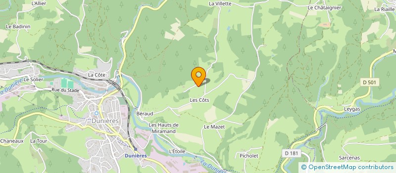 localisation de l'entreprise MADAME FRANCOISE CARROT  DUNIERES