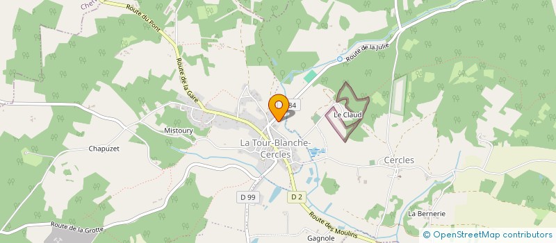 localisation de l'entreprise MADAME FRANCOISE FURET à LA TOUR-BLANCHE-CERCLES