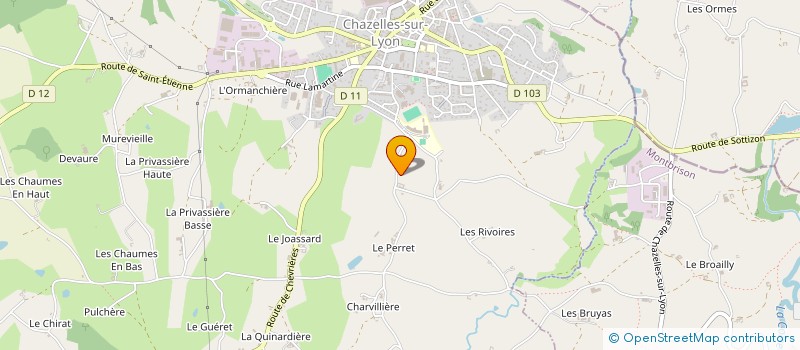 localisation de l'entreprise MADAME FRANCOISE GRANGE  CHAZELLES SUR LYON