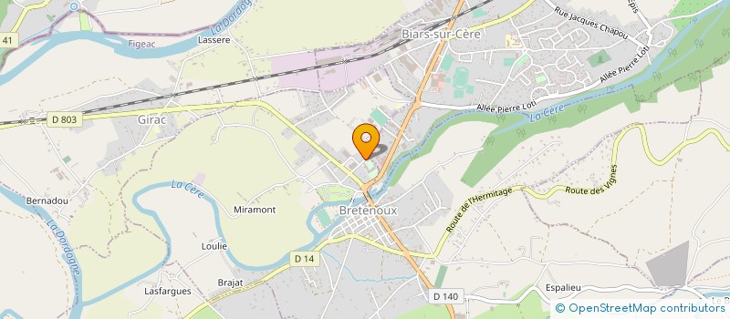 localisation de l'entreprise MADAME FRANCOISE PICHENET  BRETENOUX