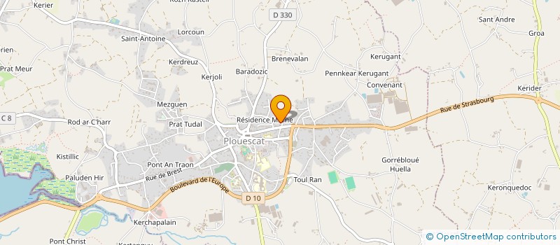 localisation de l'entreprise MADAME FRANCOISE QUELVENNEC  PLOUESCAT
