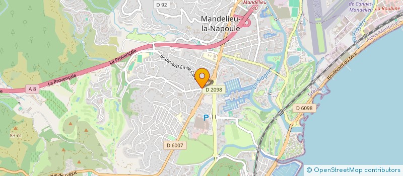 localisation de l'entreprise MADAME FRANCOISE SARCI  MANDELIEU-LA-NAPOULE