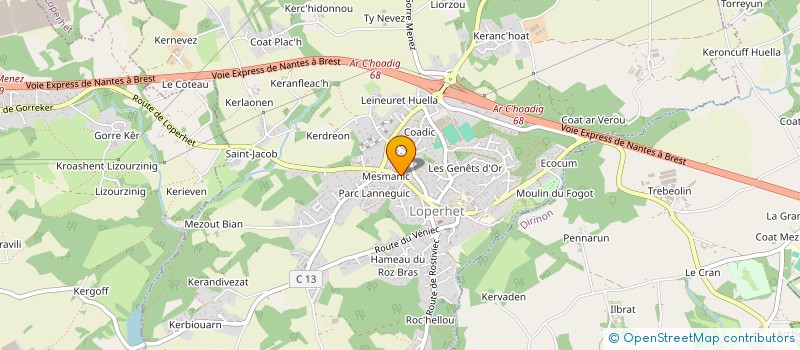 localisation de l'entreprise MADAME FREDERIQUE BOIN à LOPERHET