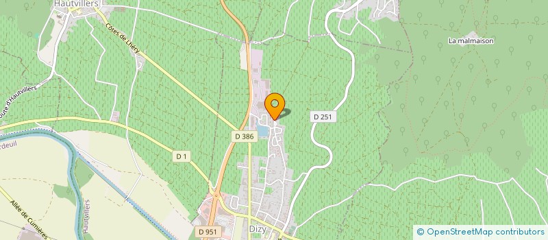 localisation de l'entreprise MADAME FREDERIQUE LEBEUF  DIZY