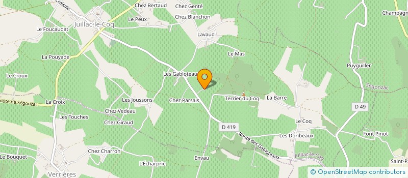 localisation de l'entreprise MADAME GENEVIEIVE RENAUD  JUILLAC-LE-COQ