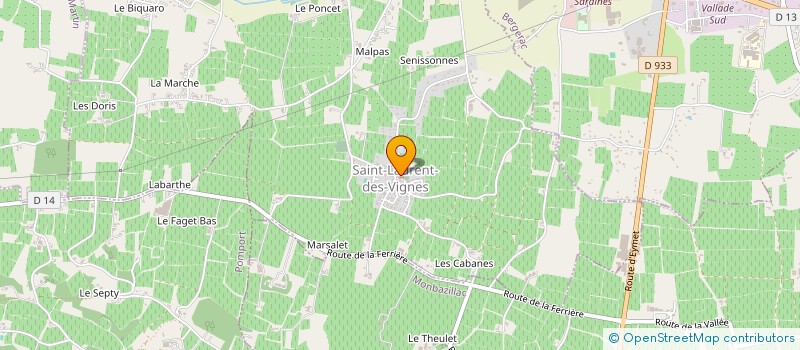 localisation de l'entreprise MADAME GENEVIEVE BRIGNON  SAINT-LAURENT-DES-VIGNES