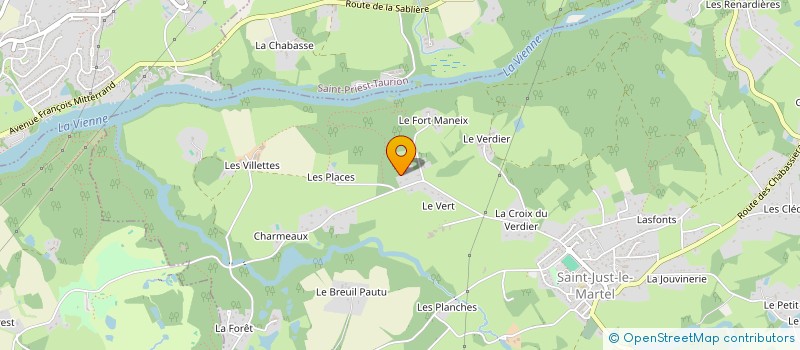 localisation de l'entreprise MADAME GENEVIEVE DURAND  SAINT-JUST-LE-MARTEL