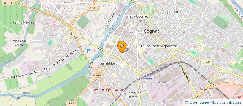 localisation de l'entreprise MADAME GENEVIEVE HIOLIN à COGNAC