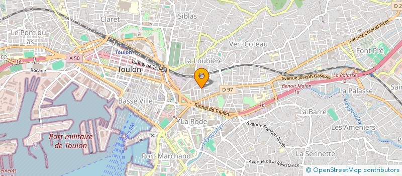 localisation de l'entreprise MADAME GENEVIEVE L'HOTE  TOULON