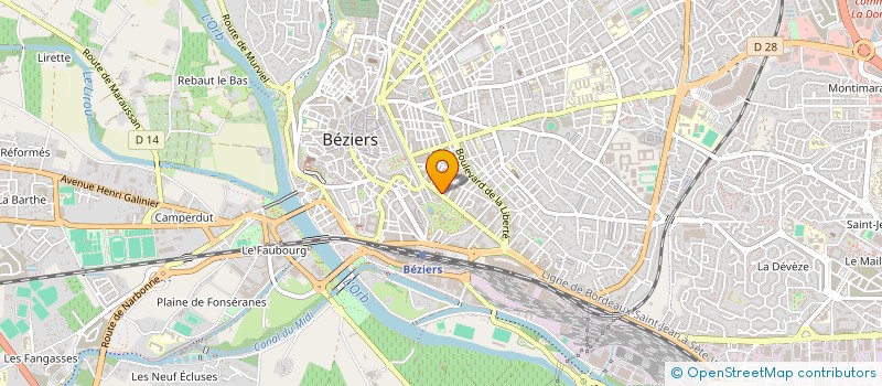 localisation de l'entreprise MADAME GENEVIEVE THOUVENIN à BEZIERS