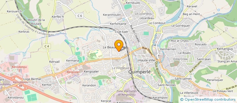 localisation de l'entreprise MADAME GERALDINE MAHE  QUIMPERLE