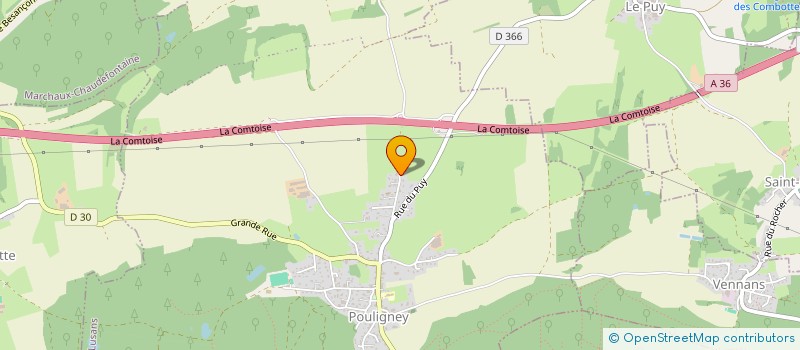 localisation de l'entreprise MADAME GERALDINE REVERCHON  POULIGNEY-LUSANS