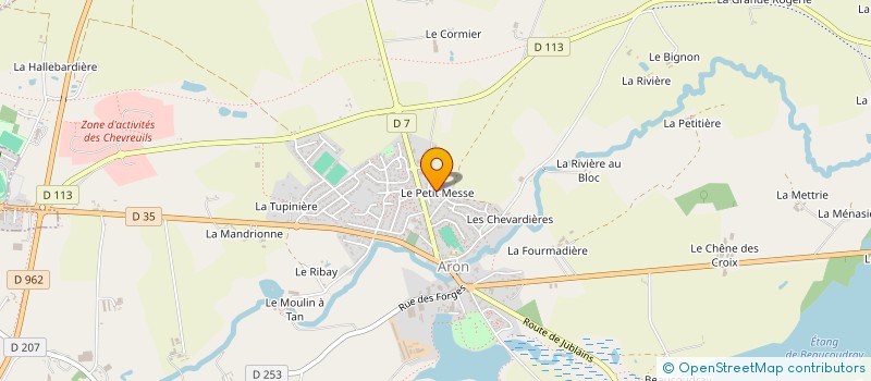 localisation de l'entreprise MADAME GHISLAINE LEROUX à ARON