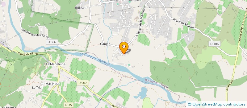 localisation de l'entreprise MADAME GINETTE DURAND  BOISSET-ET-GAUJAC