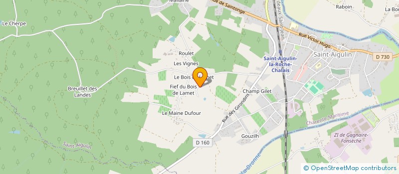 localisation de l'entreprise MADAME GINETTE MERILLEAU à SAINT-AIGULIN