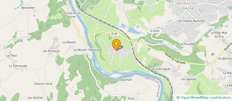 localisation de l'entreprise MADAME GISELE RAFFIER  VERNEUIL-SUR-VIENNE