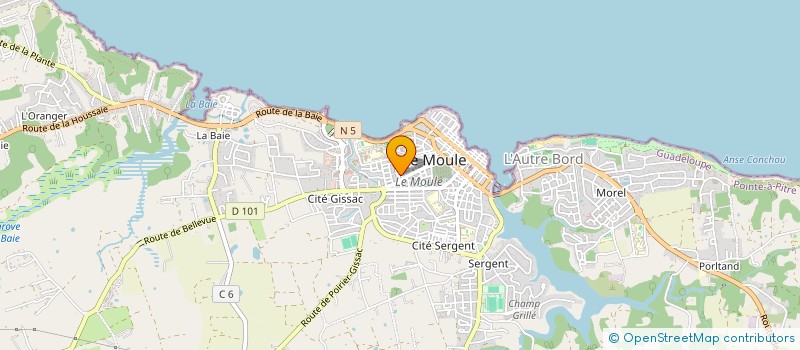 localisation de l'entreprise MADAME GRACE JULLIEN à LE MOULE