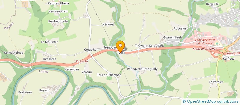 localisation de l'entreprise MADAME GWENDOLINE CORBEL  PLEYBEN