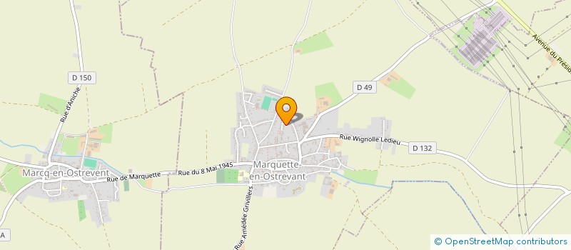 localisation de l'entreprise MADAME GWENDOLINE VERBRUGGHE  MARQUETTE-EN-OSTREVANT