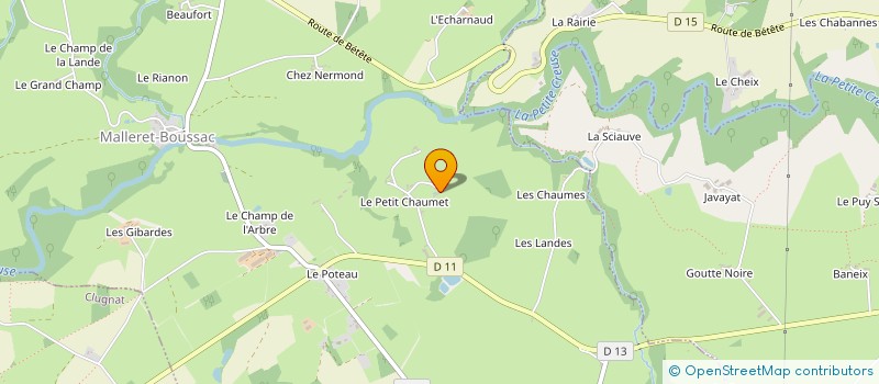 localisation de l'entreprise MADAME HELEN SAUNDERS à MALLERET-BOUSSAC