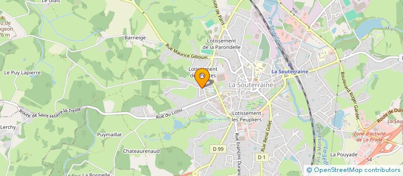 localisation de l'entreprise MADAME HELENE BARAILLE à LA SOUTERRAINE