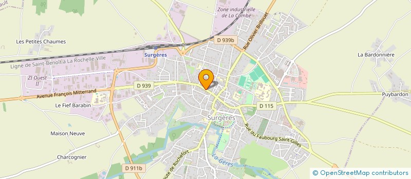 localisation de l'entreprise MADAME HELENE BUGEAU  SURGERES