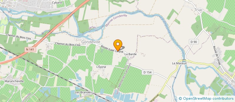 localisation de l'entreprise MADAME HELENE FERRAND  MAINXE-GONDEVILLE