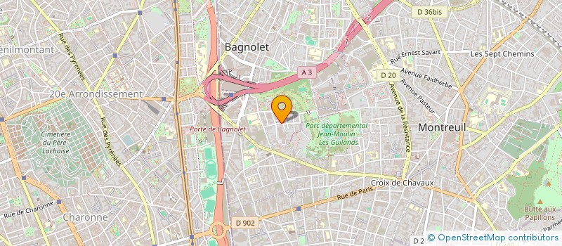 localisation de l'entreprise MADAME HELENE HERRY à BAGNOLET