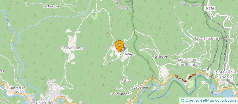 localisation de l'entreprise MADAME HELENE JACQUET  LE COLLET-DE-DEZE