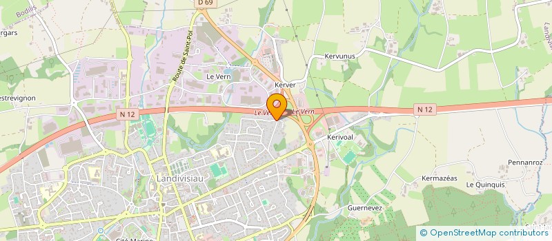 localisation de l'entreprise MADAME HELENE KERBRAT  LANDIVISIAU