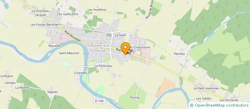 localisation de l'entreprise MADAME HELENE LEVERBE  YZEURES-SUR-CREUSE