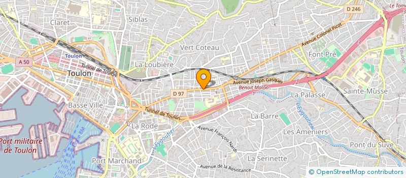 localisation de l'entreprise MADAME HENRIETTE CHIOUX  TOULON