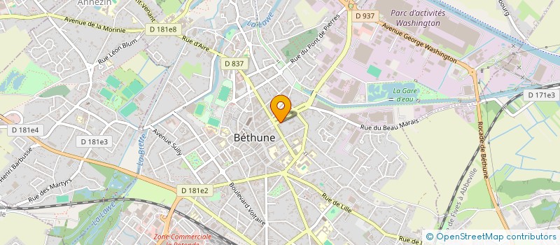 localisation de l'entreprise MADAME HONORINE LECLERCQ  BETHUNE