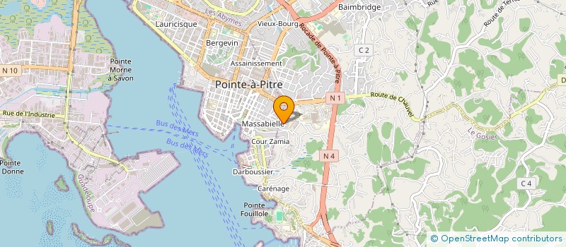 localisation de l'entreprise MADAME HUGUETTE CARAVEL à LES ABYMES
