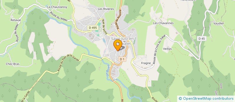 localisation de l'entreprise MADAME HUGUETTE JALON à SAINT-GERMAIN-LAVAL