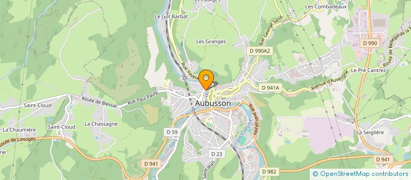 localisation de l'entreprise MADAME HUGUETTE LAPORTE à AUBUSSON