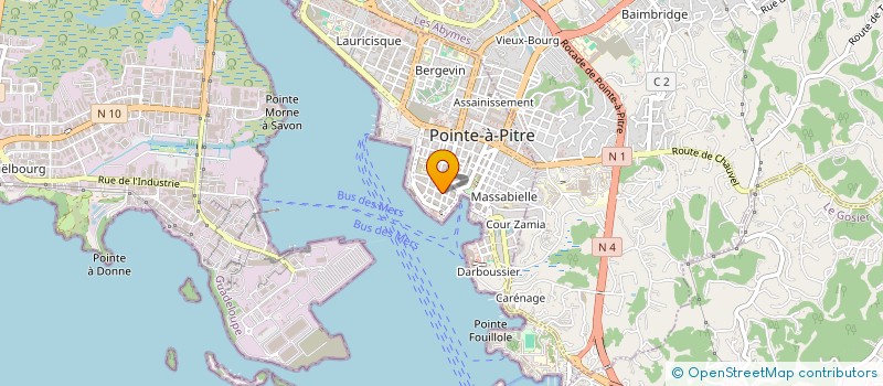 localisation de l'entreprise MADAME INES HONORE à POINTE-A-PITRE
