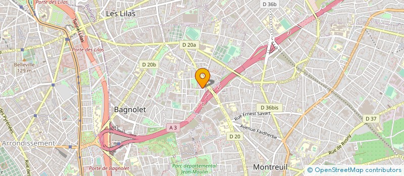 localisation de l'entreprise MADAME IRENE THIBAUD à BAGNOLET
