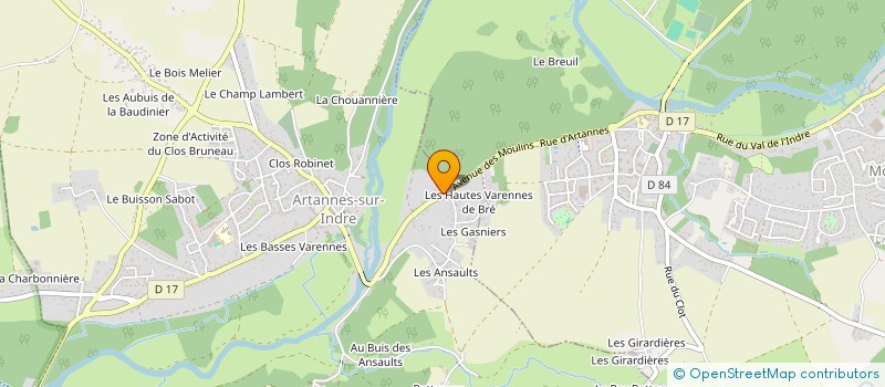 localisation de l'entreprise MADAME ISABELLE AUBISSON  ARTANNES-SUR-INDRE