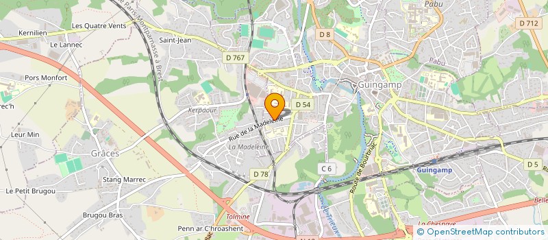 localisation de l'entreprise MADAME ISABELLE BONNIEC  GUINGAMP