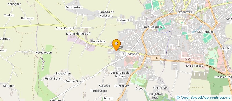 localisation de l'entreprise MADAME ISABELLE CALVARIN à LE FOLGOET
