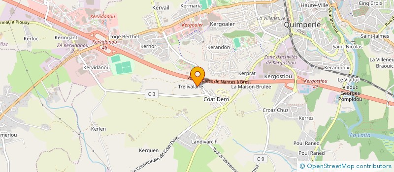 localisation de l'entreprise MADAME ISABELLE CANO  QUIMPERLE