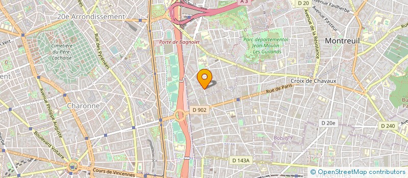 localisation de l'entreprise MADAME ISABELLE DUPONT à BAGNOLET