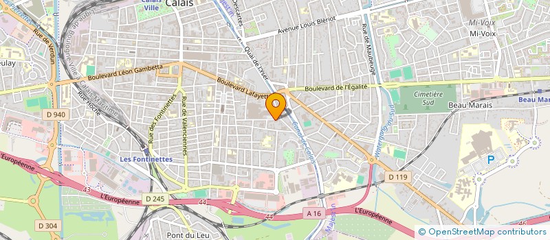 localisation de l'entreprise MADAME ISABELLE EMMA JEANNE PIERRU  CALAIS