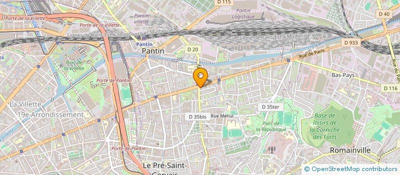 localisation de l'entreprise MADAME ISMENIA DE OLIVEIRA RIBEIRO  PANTIN