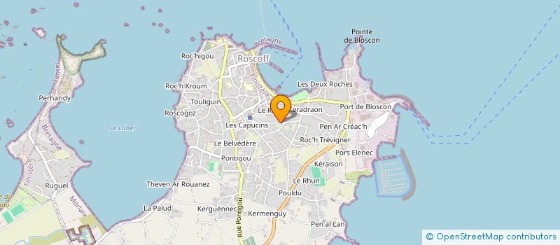 localisation de l'entreprise MADAME J DE BERGEVIN à ROSCOFF