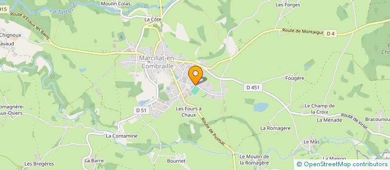 localisation de l'entreprise MADAME JACQUELINE BERTHON  MARCILLAT-EN-COMBRAILLE