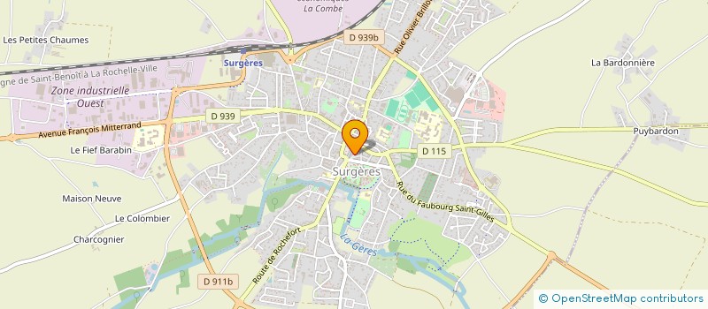 localisation de l'entreprise MADAME JACQUELINE DHERISSART à SURGERES