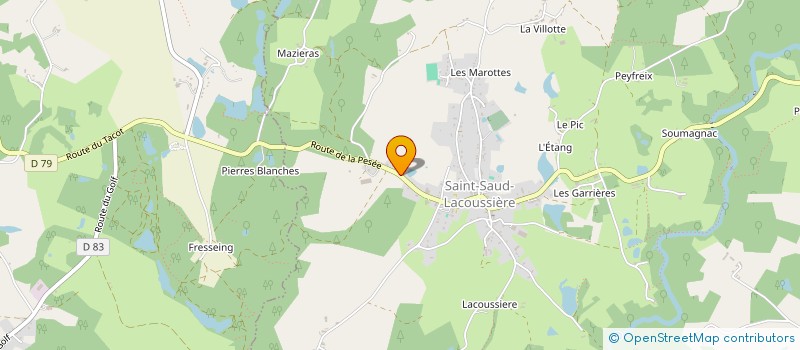 localisation de l'entreprise MADAME JACQUELINE DOBBYNE  SAINT-SAUD-LACOUSSIERE