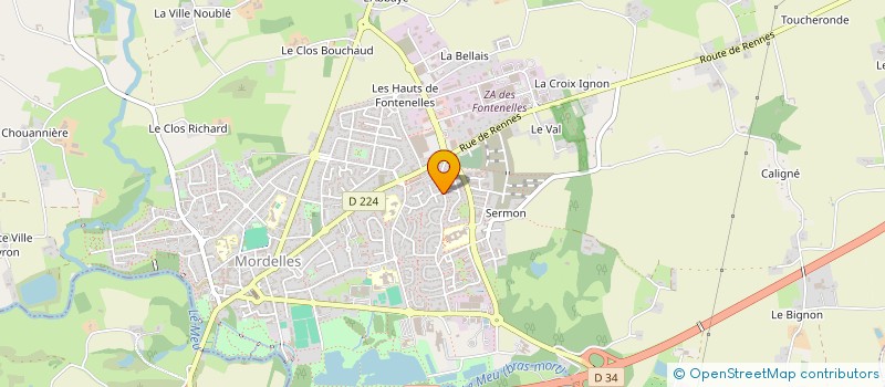 localisation de l'entreprise MADAME JACQUELINE HERVELIN  MORDELLES